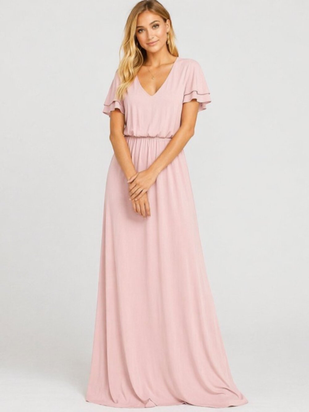 NWT Show Me Your MuMu Michelle Maxi Dress Blush Pink Bridesmaid XL